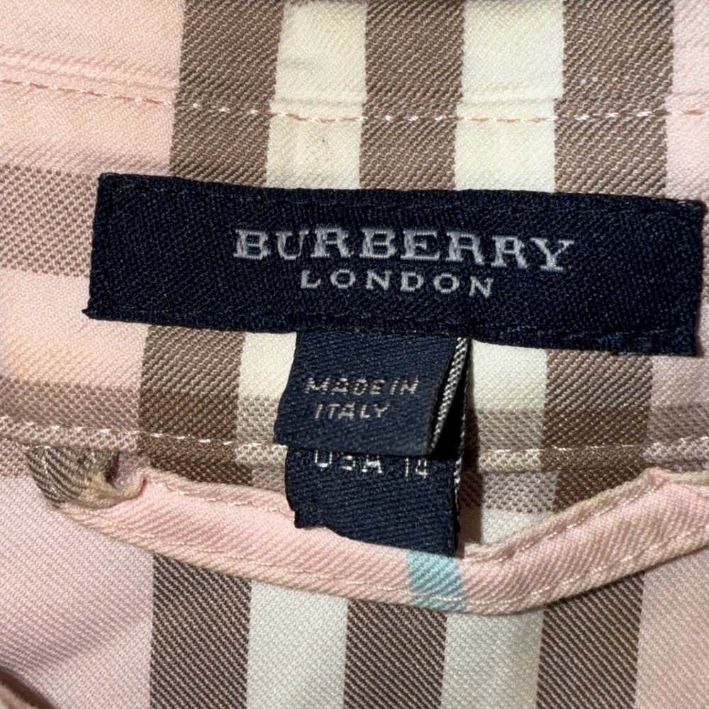 Burberry London Pink Plaid Sleeveless Shirt Dress Nova Check Cotton Italy - Picture 2 of 6
